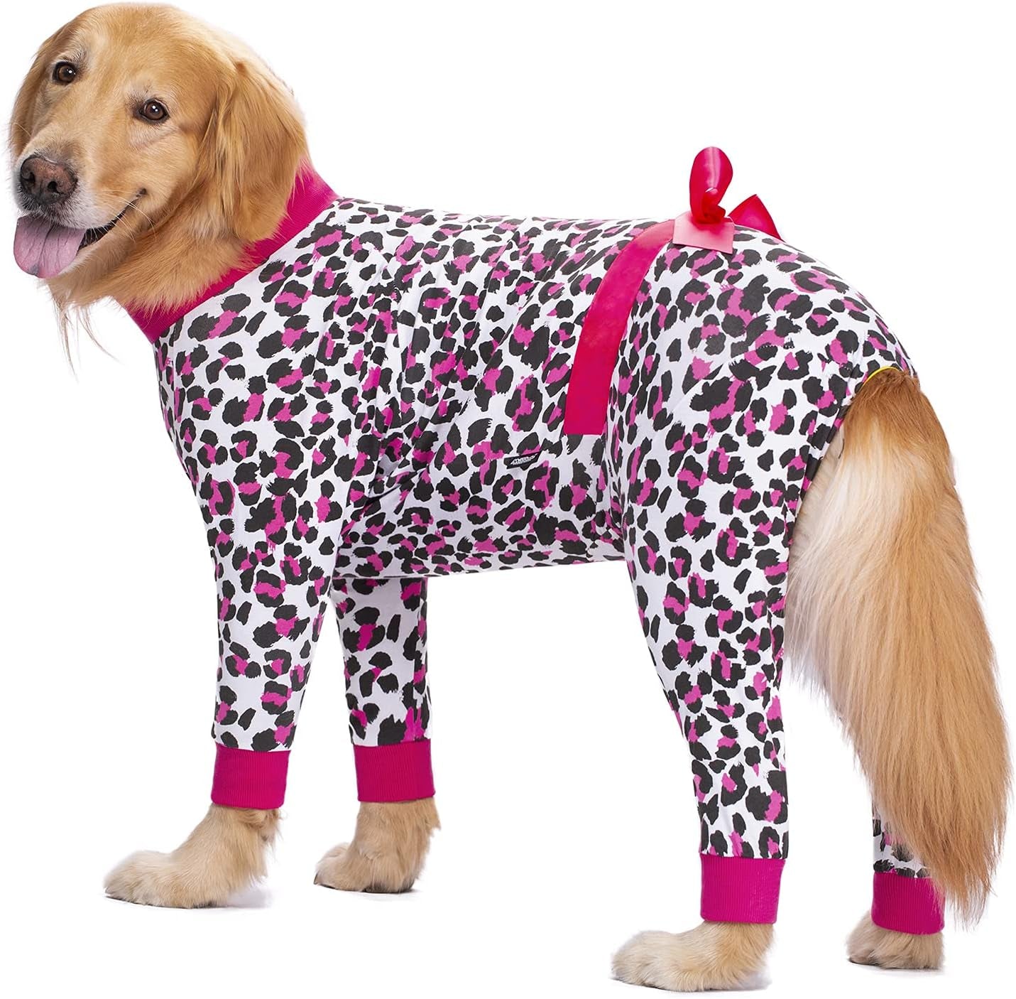 Medium Large Dog Recovery Suit for Dogs after Surgery Female Male Dog Neuter Spay Onesie for Shedding Prevent Licking Surgical Wound Dog Cone Alternative Leopard Print