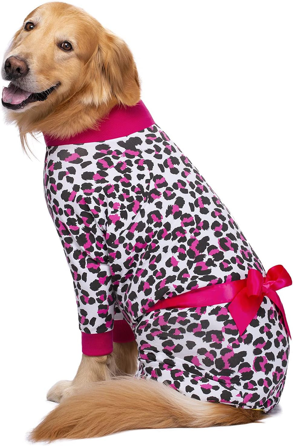 Medium Large Dog Recovery Suit for Dogs after Surgery Female Male Dog Neuter Spay Onesie for Shedding Prevent Licking Surgical Wound Dog Cone Alternative Leopard Print